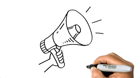 how to draw a megaphone